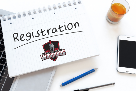  Registration pad with Warriors logo