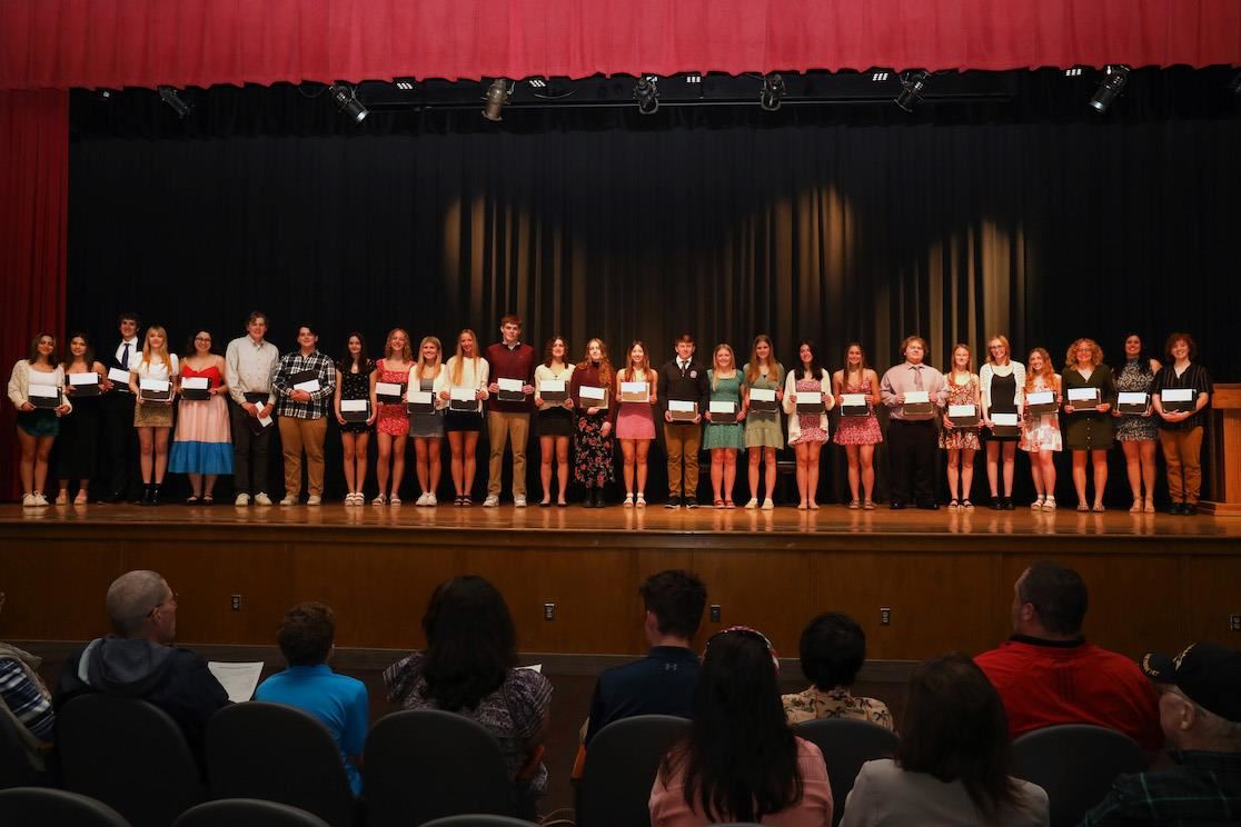 Class of 2023 Fairview Park Education Foundation Scholarship Winners on stage