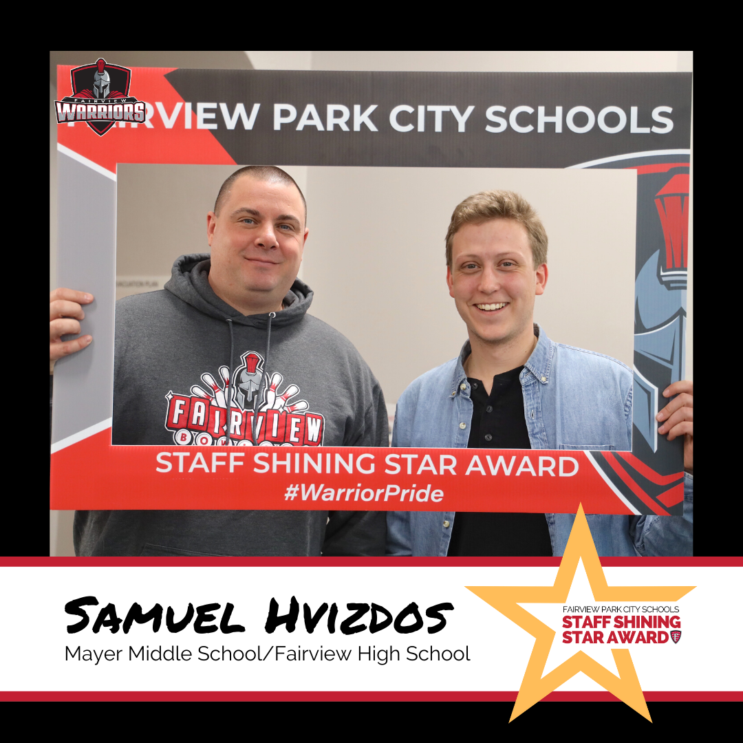 Staff Shining Star Award Winner Samuel Hvizdos