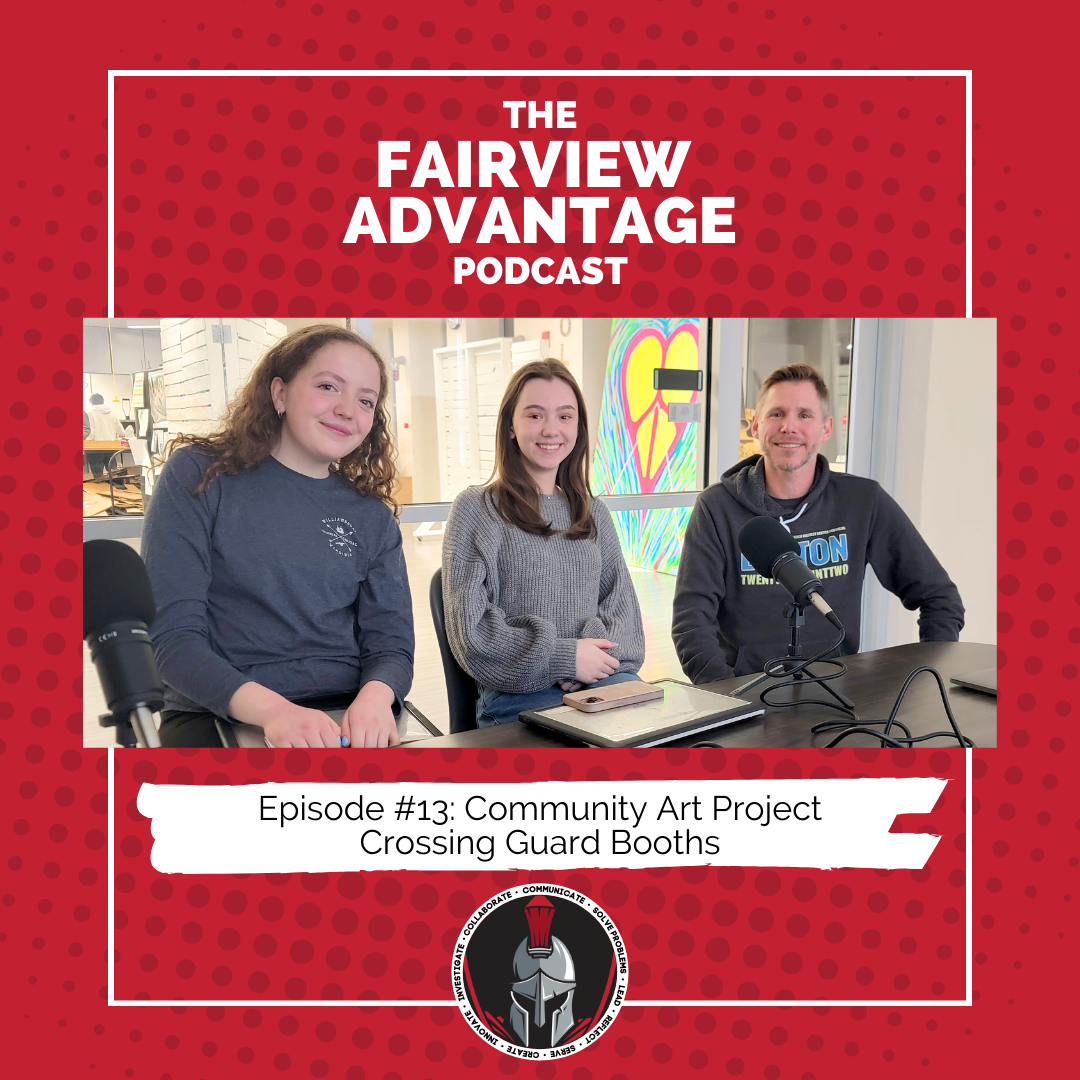 Fairview Advantage Podcast Artwork with students and teacher