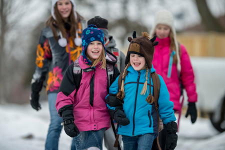 Safe Routes to School - Children walking in the snow