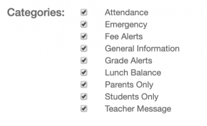 Categories for PowerSchool